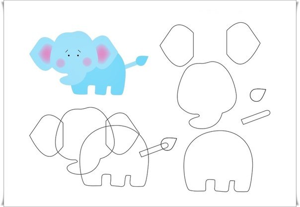 животные из фетра. выкройки животные из фетра. выкройки