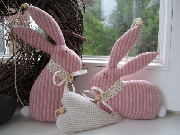 Текстильные зайки