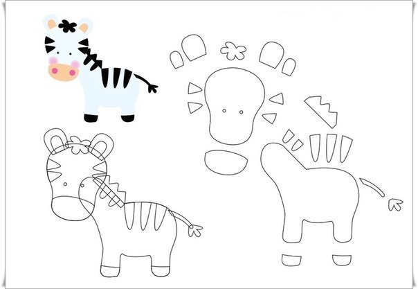 животные из фетра. выкройки животные из фетра. выкройки