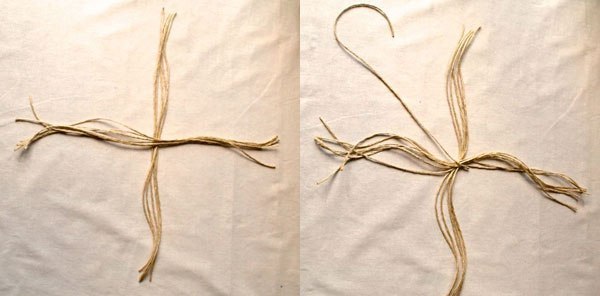 Из обычного шпагата можно своими руками сплести корзинку.