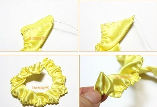 Роза из атласных лент