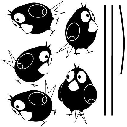 Трафареты. птицы.