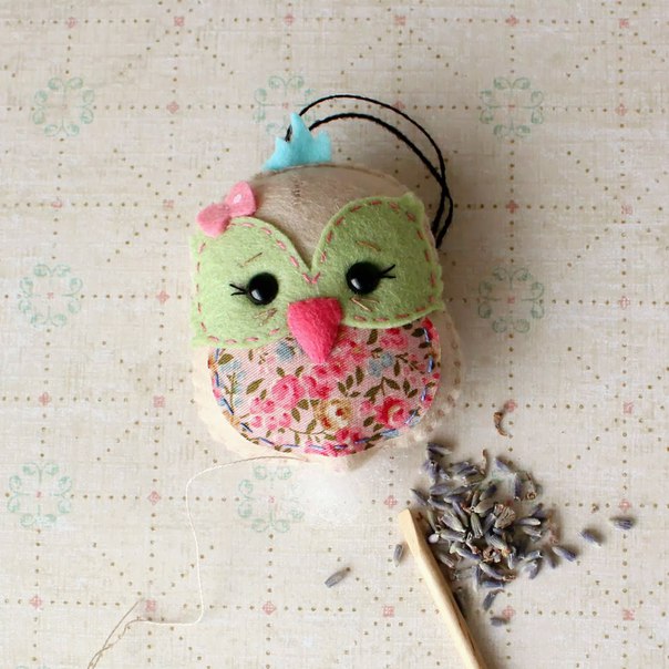 Мастер класс - брелок с лавандой - маленькая сова by gingermelon