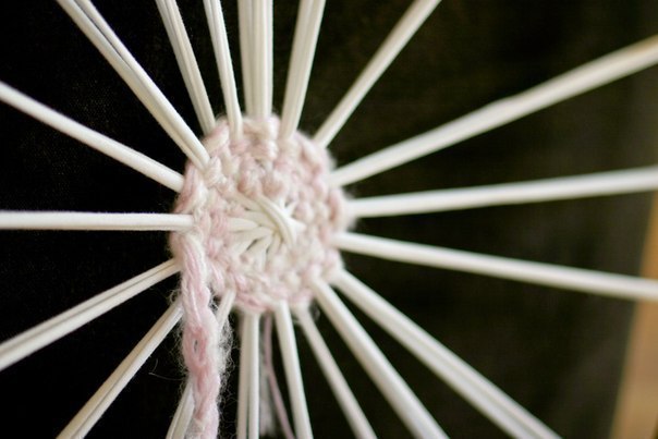 Плетем коврик с помощью обруча