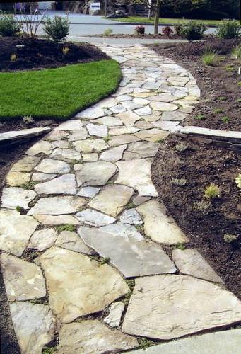 Фотоинструкция укладки дорожки из натурального камня