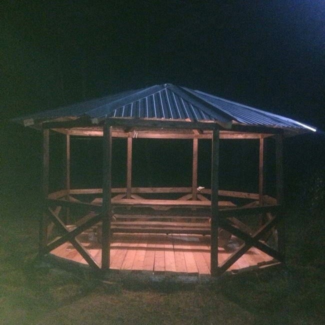 Строительство восьмиугольной беседки с крышей из металлопрофиля своими руками