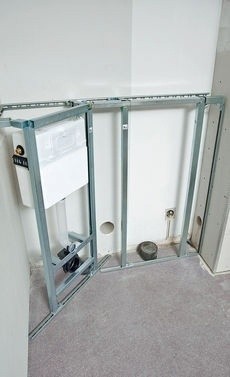 Монтаж гипсокартонной конструкции в туалете: мастер-класс