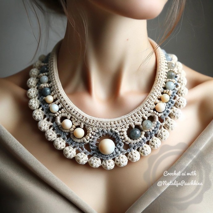 Оригинальные вязаные колье для стильного образа