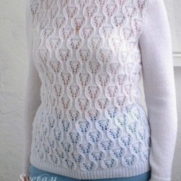 Пуловер "Белые тюльпаны"