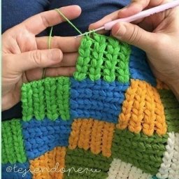 Плед пышными столбиками