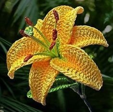 ​Нежные лилии крючком