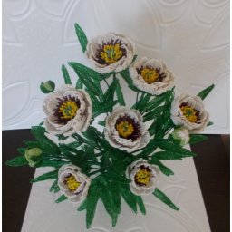 ​Нежные пионы из бисера