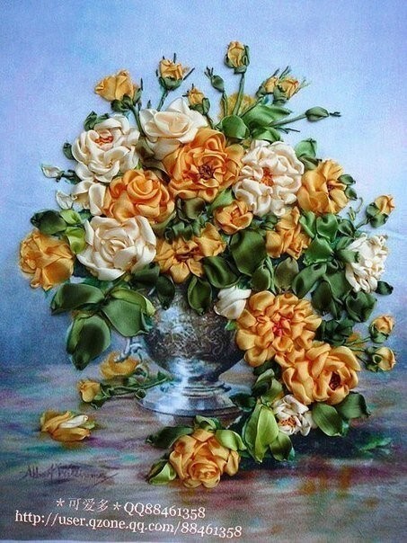 ​Вышивка лентами восхитительных розочек: идеи, которые побуждают к творчеству