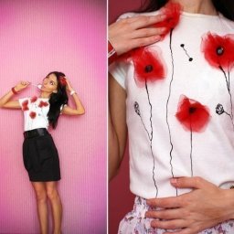 Декор майки маками