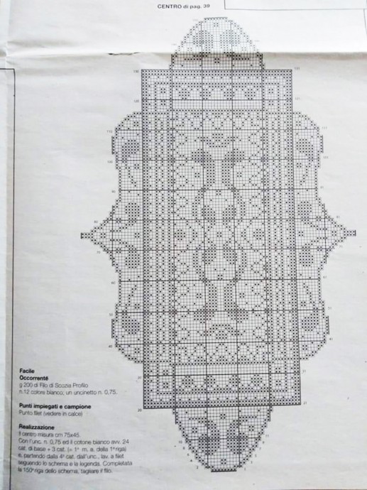 Филейные схемы для вязания салфеток и дорожек
