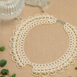 ​Роскошный съёмный воротничок из бисера и жемчуга