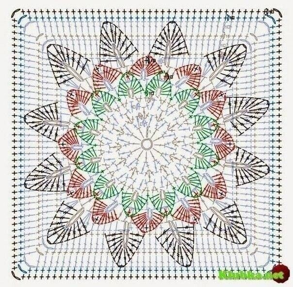 Квадратный мотив с подсолнухом