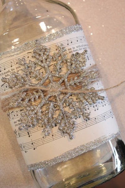 Новогодний декор бутылки