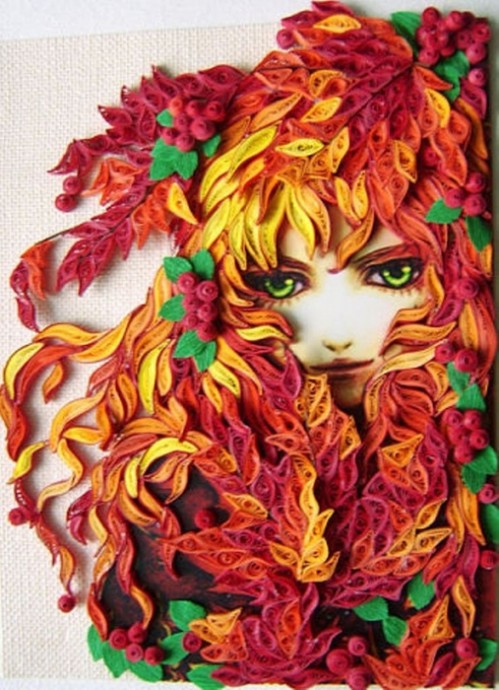 Чудесные идеи квилинга: женские портреты