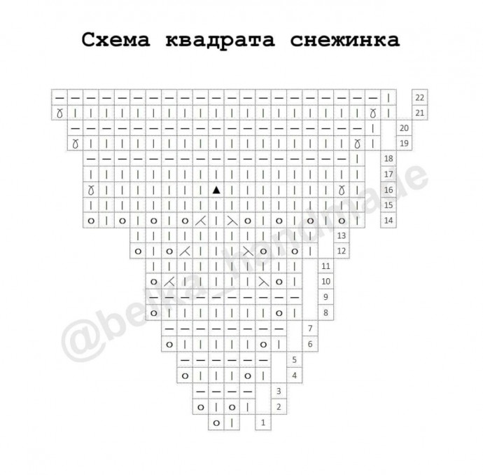 Квадратный мотив "Снежинка"