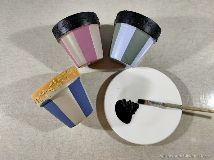 Украшение цветочных горшков