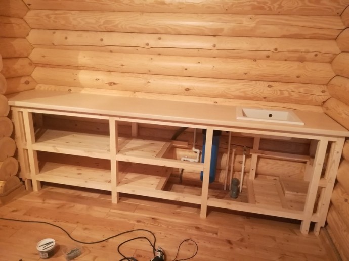 Кухонная зона в бане