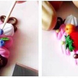 Магнитик из полимерной глины в виде капкейка