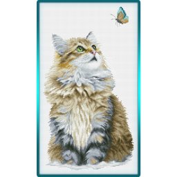 Милая кошечка: вышивка крестиком