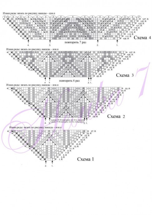 Нежная ажурная шаль