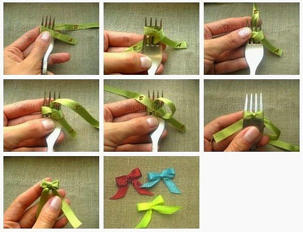 Одинаковые милые бантики в ряд