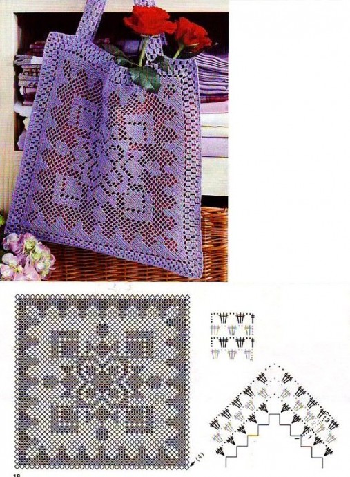 Подборка вязаных крючком сумок со схемами Подборка вязаных крючком сумок со схемами