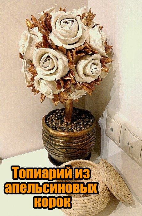 Топиарий из апельсиновых корок