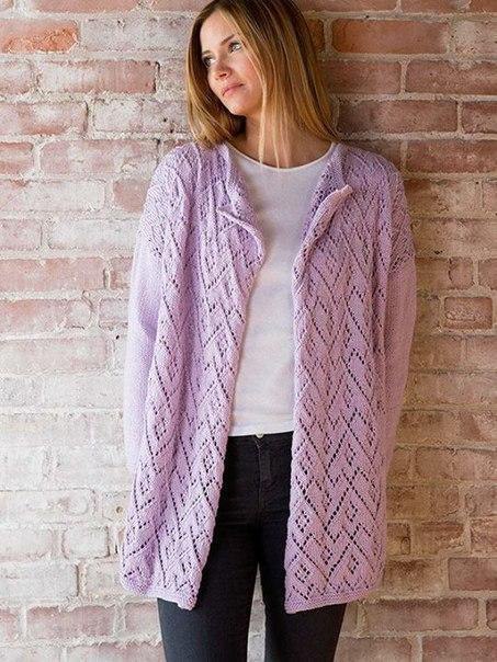 Ажурный кардиган спицами Ажурный кардиган спицами