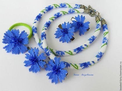 Бисерные васильки