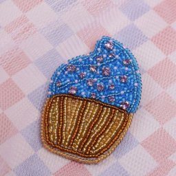 Брошь "Сапфировый капкейк"