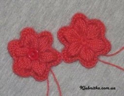 Как связать цветок на спицах