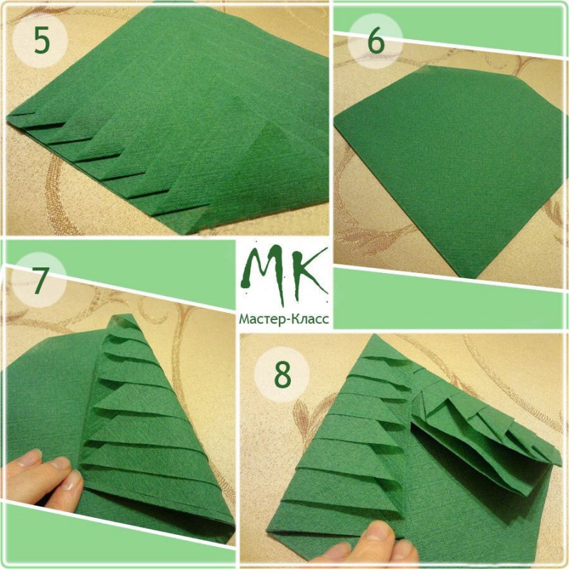 Как украсить стол ёлками из салфеток