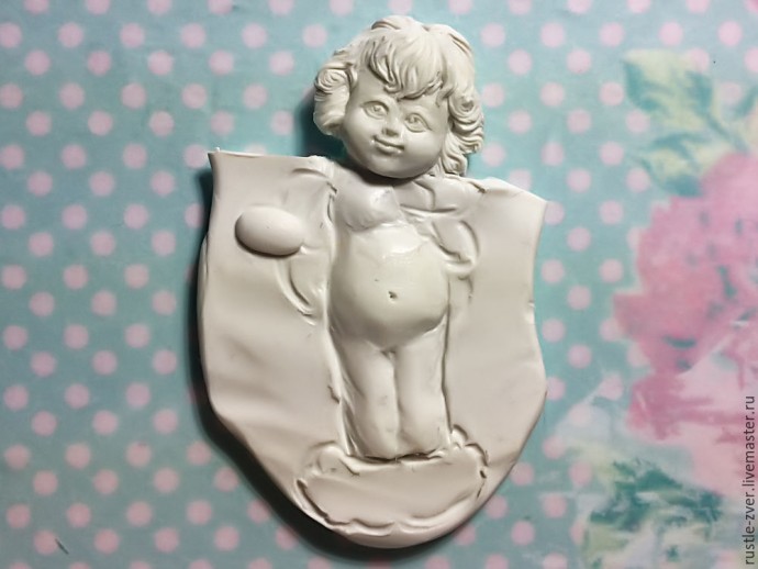 Ангел с розочками из полимерной глины