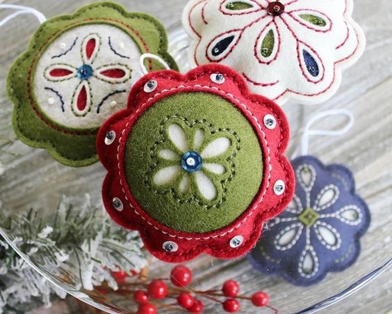 Ёлочные игрушки из фетра