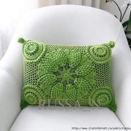 Чехол на подушку крючком