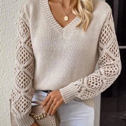 ​Пуловер с невероятно красивыми рукавами