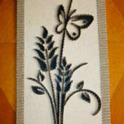 Интерьерная картина в технике рисования и аппликации