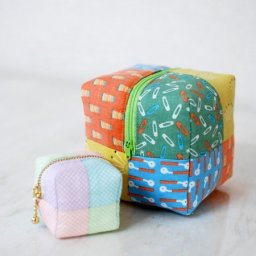 ​Лоскутная косметичка кубической формы: мастер-класс