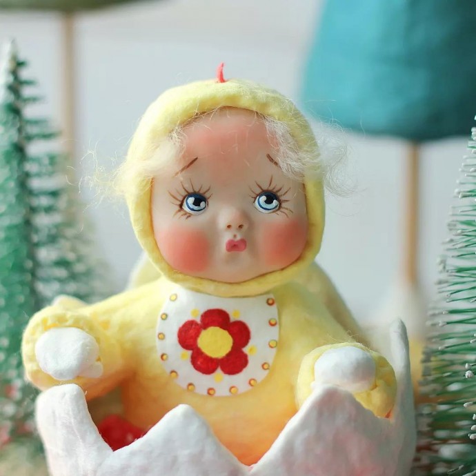 ​Новогодние куклы из ваты