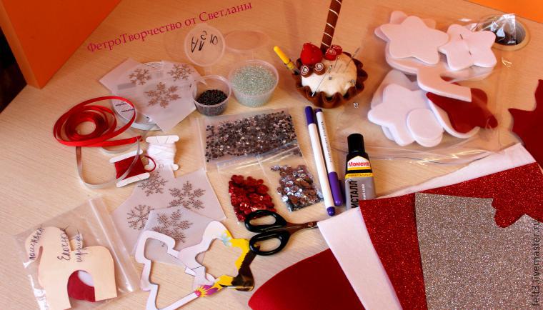 Шьем симпатичные елочные игрушки из фетра: мастер-класс