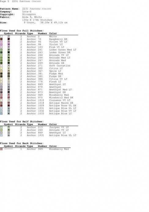 Схема для вышивки с ключом "Анютины глазки" Схема для вышивки с ключом "Анютины глазки"
