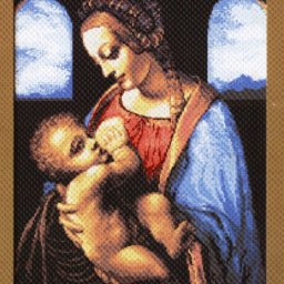 ​Вышивка крестиком "Мадонна с младенцем"