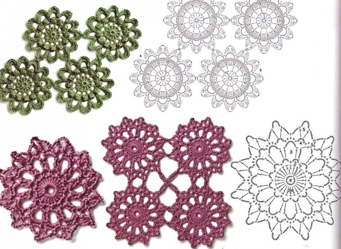 Большая подборка красивых мотивов крючком