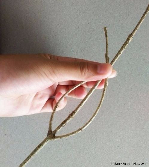 Декоративные листочки из шпагата