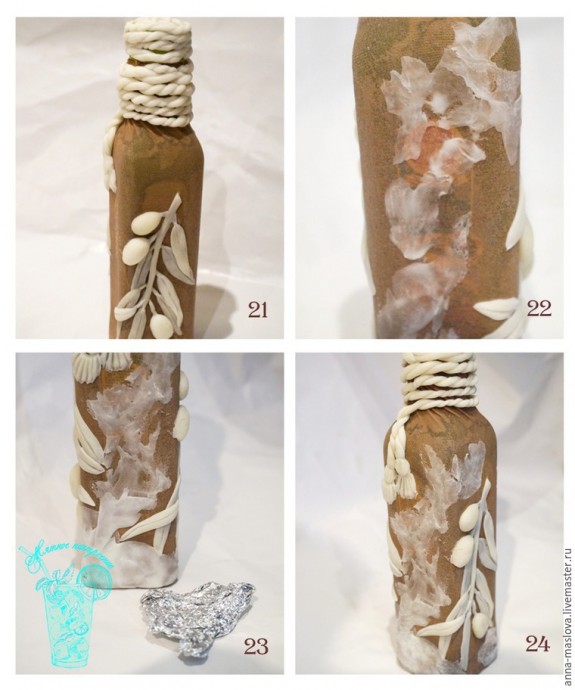 Декор бутылки для оливкового масла